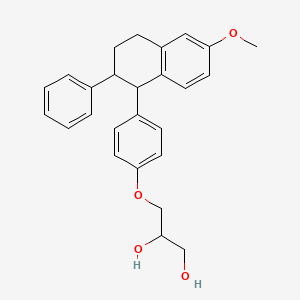 molecular formula C26H28O4 B1249326 3-[4-(6-Methoxy-2-phenyl-1,2,3,4-tetrahydronaphthalen-1-yl)phenoxy]propane-1,2-diol 