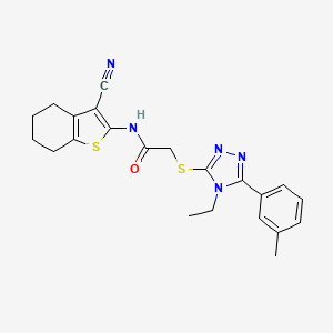 N-(3-cyano-4,5,6,7-tetrahydro-1-benzothiophen-2-yl)-2-{[4-ethyl-5-(3-methylphenyl)-4H-1,2,4-triazol-3-yl]sulfanyl}acetamide