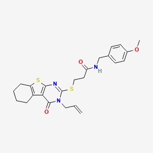 N-(4-methoxybenzyl)-3-{[4-oxo-3-(prop-2-en-1-yl)-3,4,5,6,7,8-hexahydro[1]benzothieno[2,3-d]pyrimidin-2-yl]sulfanyl}propanamide