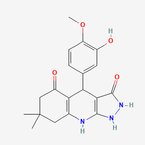 3-hydroxy-4-(3-hydroxy-4-methoxyphenyl)-7,7-dimethyl-1,4,6,7,8,9-hexahydro-5H-pyrazolo[3,4-b]quinolin-5-one