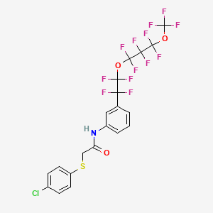 2-[(4-chlorophenyl)sulfanyl]-N-(3-{1,1,2,2-tetrafluoro-2-[1,1,2,2,3,3-hexafluoro-3-(trifluoromethoxy)propoxy]ethyl}phenyl)acetamide