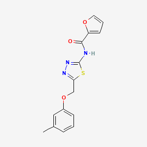 molecular formula C15H13N3O3S B12493353 N-{5-[(3-methylphenoxy)methyl]-1,3,4-thiadiazol-2-yl}furan-2-carboxamide 