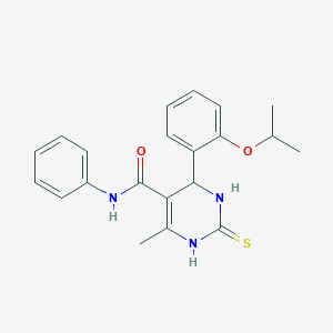 molecular formula C21H23N3O2S B12493358 4-methyl-N-phenyl-6-[2-(propan-2-yloxy)phenyl]-2-sulfanyl-1,6-dihydropyrimidine-5-carboxamide 