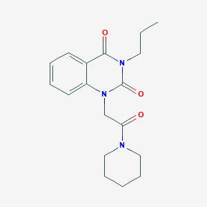 molecular formula C18H23N3O3 B12493372 1-[2-oxo-2-(piperidin-1-yl)ethyl]-3-propylquinazoline-2,4(1H,3H)-dione 