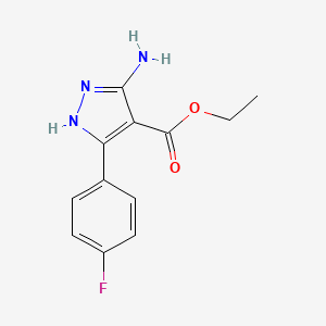 molecular formula C12H12FN3O2 B12493497 ethyl 3-amino-5-(4-fluorophenyl)-1H-pyrazole-4-carboxylate 