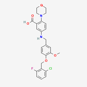 5-({4-[(2-Chloro-6-fluorobenzyl)oxy]-3-methoxybenzyl}amino)-2-(morpholin-4-yl)benzoic acid