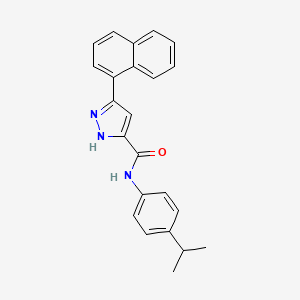 molecular formula C23H21N3O B12493561 5-(naphthalen-1-yl)-N-[4-(propan-2-yl)phenyl]-1H-pyrazole-3-carboxamide 