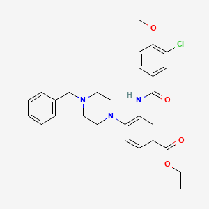 molecular formula C28H30ClN3O4 B12493573 Ethyl 4-(4-benzylpiperazin-1-yl)-3-{[(3-chloro-4-methoxyphenyl)carbonyl]amino}benzoate 