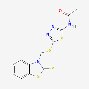 N-(5-{[(2-thioxo-1,3-benzothiazol-3(2H)-yl)methyl]sulfanyl}-1,3,4-thiadiazol-2-yl)acetamide