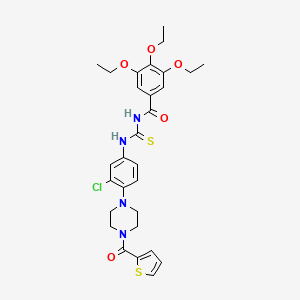 molecular formula C29H33ClN4O5S2 B12493605 N-({3-chloro-4-[4-(thiophen-2-ylcarbonyl)piperazin-1-yl]phenyl}carbamothioyl)-3,4,5-triethoxybenzamide 