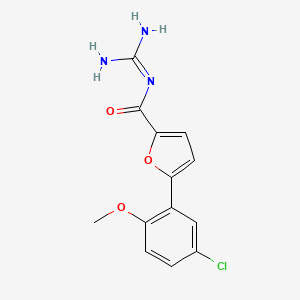 molecular formula C13H12ClN3O3 B1249363 2-Furancarboxamide, N-(aminoiminomethyl)-5-(5-chloro-2-methoxyphenyl)- CAS No. 852146-75-9