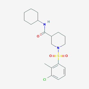 1-(3-chloro-2-methylphenyl)sulfonyl-N-cyclohexylpiperidine-3-carboxamide
