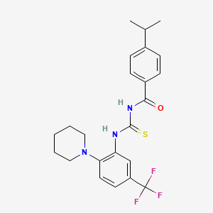 N-{[2-(piperidin-1-yl)-5-(trifluoromethyl)phenyl]carbamothioyl}-4-(propan-2-yl)benzamide