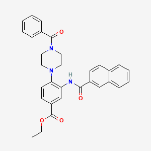 Ethyl 3-[(naphthalen-2-ylcarbonyl)amino]-4-[4-(phenylcarbonyl)piperazin-1-yl]benzoate