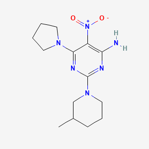 2-(3-Methylpiperidin-1-yl)-5-nitro-6-(pyrrolidin-1-yl)pyrimidin-4-amine