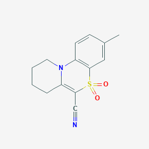 molecular formula C14H14N2O2S B12493682 3-Methyl-7,8,9,10-tetrahydropyrido[2,1-c][1,4]benzothiazine-6-carbonitrile 5,5-dioxide 