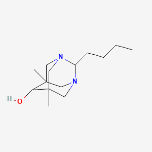 2-Butyl-5,7-dimethyl-1,3-diazatricyclo[3.3.1.1~3,7~]decan-6-ol