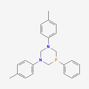 molecular formula C23H25N2P B12493707 1,3-Bis(4-methylphenyl)-5-phenyl-1,3,5-diazaphosphinane CAS No. 72897-07-5