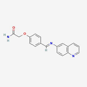 2-{4-[(E)-(quinolin-6-ylimino)methyl]phenoxy}acetamide