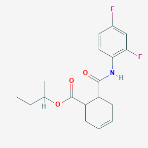 molecular formula C18H21F2NO3 B12493748 Butan-2-yl 6-[(2,4-difluorophenyl)carbamoyl]cyclohex-3-ene-1-carboxylate 