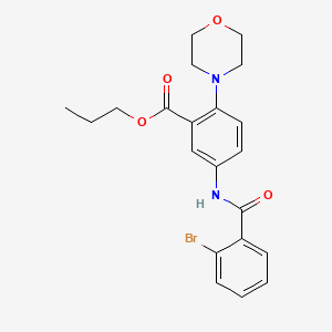 molecular formula C21H23BrN2O4 B12493770 Propyl 5-{[(2-bromophenyl)carbonyl]amino}-2-(morpholin-4-yl)benzoate 