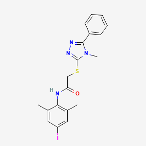 N-(4-iodo-2,6-dimethylphenyl)-2-[(4-methyl-5-phenyl-1,2,4-triazol-3-yl)sulfanyl]acetamide