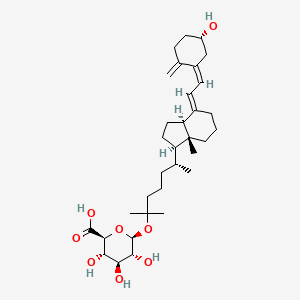 molecular formula C33H52O8 B1249378 (6R)-6-[(1R,3aS,4E,7aR)-4-{(2Z)-2-[(5S)-5-羟基-2-甲基亚甲基环己亚甲基]乙亚基}-7a-甲基八氢-1H-茚-1-基]-2-甲基庚烷-2-基 β-D-葡萄吡喃糖醛酸 
