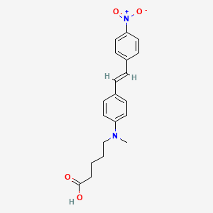 molecular formula C20H22N2O4 B1249383 N-(trans-4'-Nitro-4-stilbenyl)-N-methyl-5-amino-pentanoic acid 