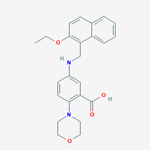 5-{[(2-Ethoxynaphthalen-1-yl)methyl]amino}-2-(morpholin-4-yl)benzoic acid