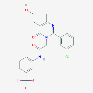 2-[2-(3-chlorophenyl)-5-(2-hydroxyethyl)-4-methyl-6-oxopyrimidin-1(6H)-yl]-N-[3-(trifluoromethyl)phenyl]acetamide