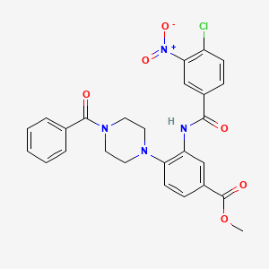 Methyl 3-{[(4-chloro-3-nitrophenyl)carbonyl]amino}-4-[4-(phenylcarbonyl)piperazin-1-yl]benzoate