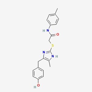 2-{[5-(4-hydroxybenzyl)-4-methyl-1H-imidazol-2-yl]sulfanyl}-N-(4-methylphenyl)acetamide