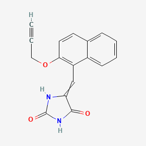 molecular formula C17H12N2O3 B12493934 5-[[2-(2-Propyn-1-yloxy)-1-naphthalenyl]methylene]-2,4-imidazolidinedione CAS No. 432531-72-1