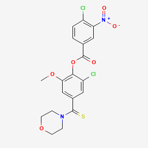 2-Chloro-6-methoxy-4-(morpholin-4-ylcarbonothioyl)phenyl 4-chloro-3-nitrobenzoate