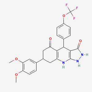 7-(3,4-dimethoxyphenyl)-4-[4-(trifluoromethoxy)phenyl]-4,7,8,9-tetrahydro-1H-pyrazolo[3,4-b]quinoline-3,5(2H,6H)-dione