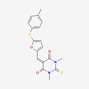 1,3-dimethyl-5-({5-[(4-methylphenyl)sulfanyl]furan-2-yl}methylidene)-2-thioxodihydropyrimidine-4,6(1H,5H)-dione