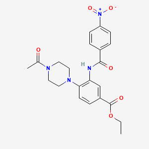 molecular formula C22H24N4O6 B12493994 Ethyl 4-(4-acetylpiperazin-1-yl)-3-{[(4-nitrophenyl)carbonyl]amino}benzoate 