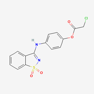 4-[(1,1-Dioxido-1,2-benzothiazol-3-yl)amino]phenyl chloroacetate