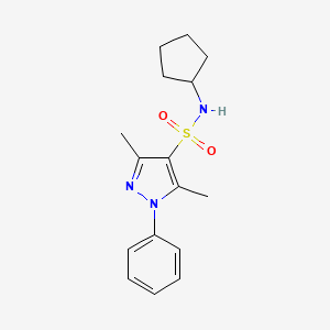 N-cyclopentyl-3,5-dimethyl-1-phenyl-1H-pyrazole-4-sulfonamide