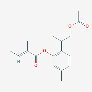 molecular formula C17H22O4 B1249401 9-acetoxythymol 3-O-tiglate 