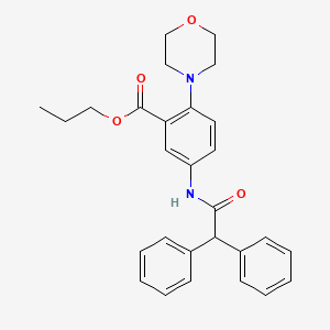 molecular formula C28H30N2O4 B12494044 Propyl 5-[(diphenylacetyl)amino]-2-(morpholin-4-yl)benzoate 