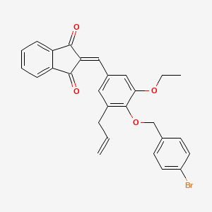 2-{4-[(4-bromobenzyl)oxy]-3-ethoxy-5-(prop-2-en-1-yl)benzylidene}-1H-indene-1,3(2H)-dione