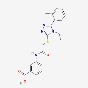 3-[({[4-ethyl-5-(2-methylphenyl)-4H-1,2,4-triazol-3-yl]sulfanyl}acetyl)amino]benzoic acid