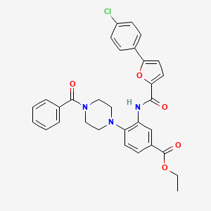 molecular formula C31H28ClN3O5 B12494069 Ethyl 3-({[5-(4-chlorophenyl)furan-2-yl]carbonyl}amino)-4-[4-(phenylcarbonyl)piperazin-1-yl]benzoate 