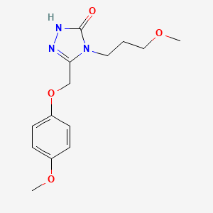 molecular formula C14H19N3O4 B12494083 5-[(4-methoxyphenoxy)methyl]-4-(3-methoxypropyl)-2,4-dihydro-3H-1,2,4-triazol-3-one 