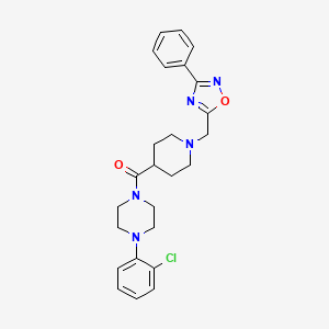 [4-(2-Chlorophenyl)piperazin-1-yl]{1-[(3-phenyl-1,2,4-oxadiazol-5-yl)methyl]piperidin-4-yl}methanone