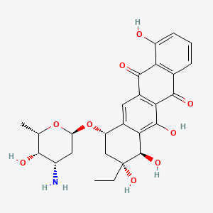 molecular formula C26H29NO9 B1249413 (7S,9R,10R)-7-[(2R,4S,5S,6S)-4-amino-5-hydroxy-6-methyloxan-2-yl]oxy-9-ethyl-4,9,10,11-tetrahydroxy-8,10-dihydro-7H-tetracene-5,12-dione 