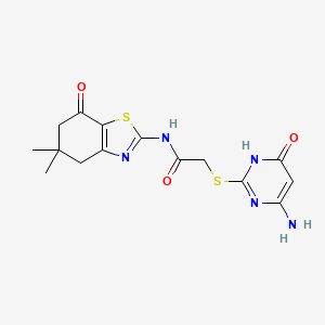 2-[(4-amino-6-oxo-1,6-dihydropyrimidin-2-yl)sulfanyl]-N-(5,5-dimethyl-7-oxo-4,5,6,7-tetrahydro-1,3-benzothiazol-2-yl)acetamide