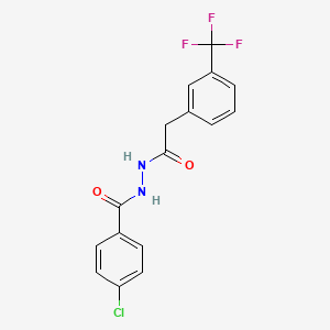 4-chloro-N'-{[3-(trifluoromethyl)phenyl]acetyl}benzohydrazide