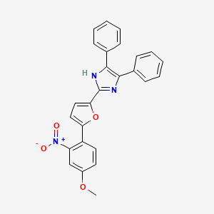 molecular formula C26H19N3O4 B12494143 2-[5-(4-methoxy-2-nitrophenyl)furan-2-yl]-4,5-diphenyl-1H-imidazole 